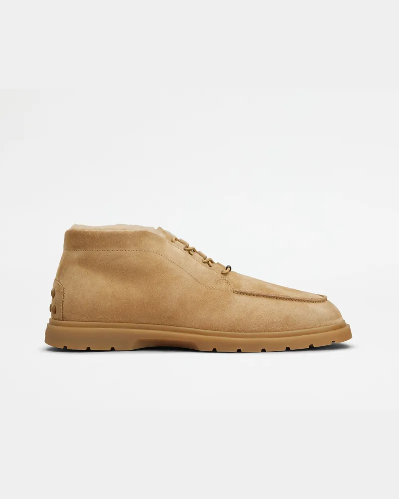 TOD'S Desert Boots aus Veloursleder, BEIGE Shoes Beige