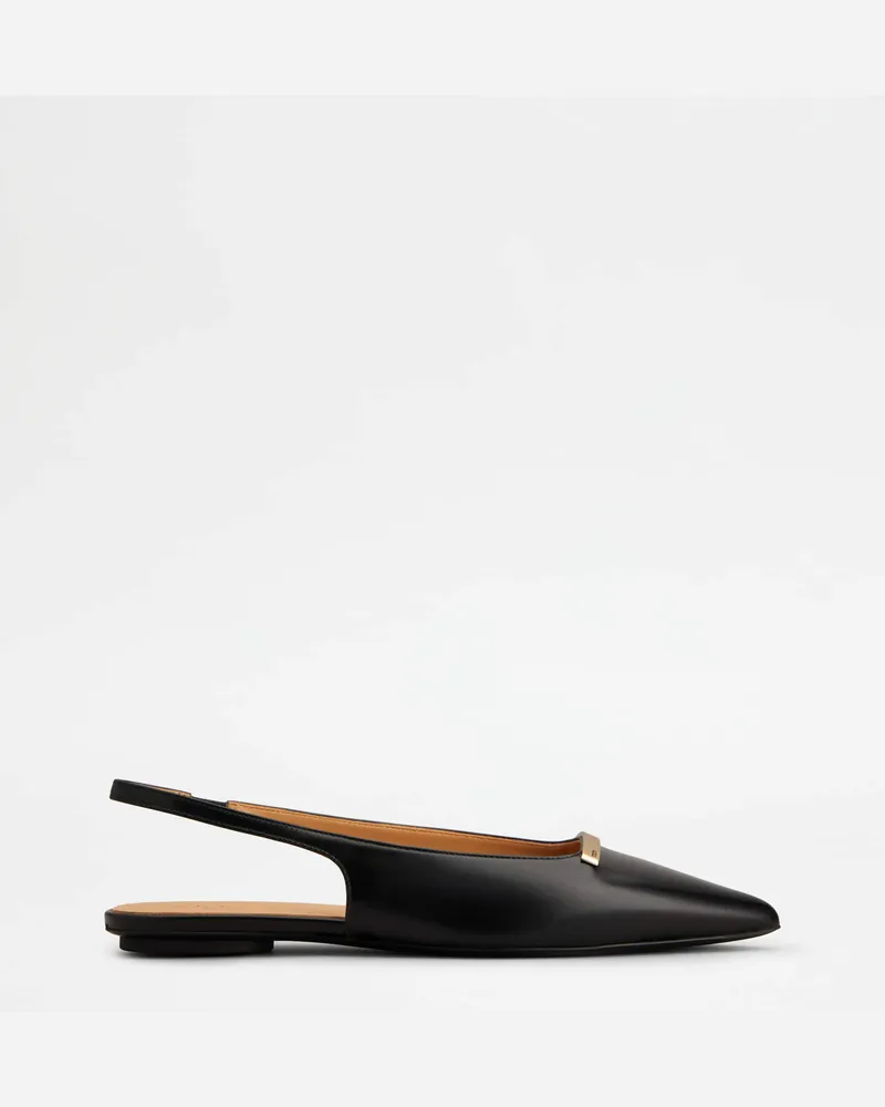 TOD'S Slingback-Ballerinas aus Leder, SCHWARZ Shoes Schwarz