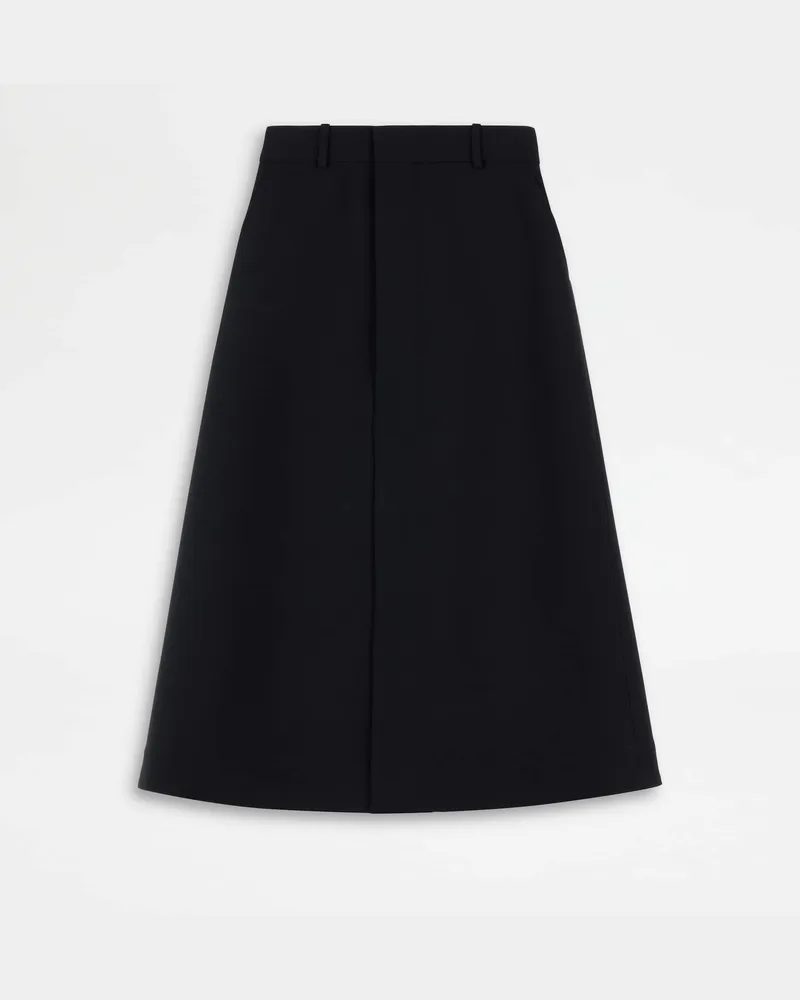TOD'S Wickelrock aus Wollgabardine, SCHWARZ Skirts Schwarz