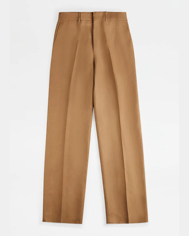 TOD'S Hose aus Leinen, BRAUN Trousers Braun