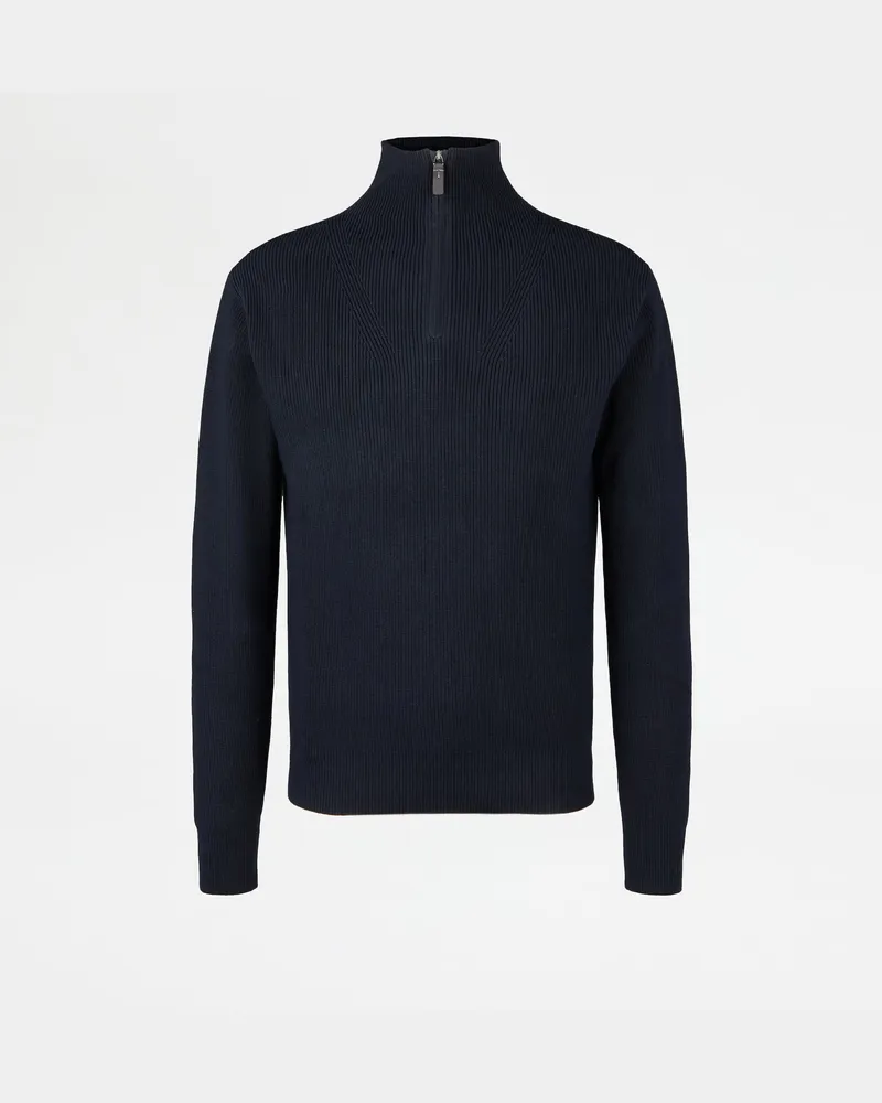 TOD'S Pullover mit halblangem Reißverschluss aus Seidengemisch, BLAU, XX - Knitwear Blau