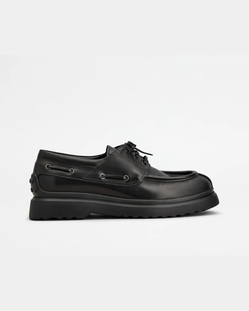 TOD'S Bootsschuh-Loafers aus Leder, SCHWARZ Shoes Schwarz
