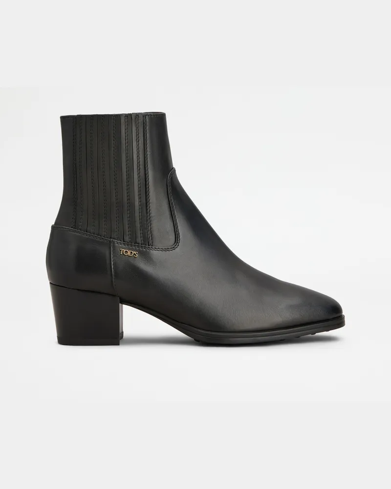 TOD'S Stiefeletten aus Leder, SCHWARZ Shoes Schwarz
