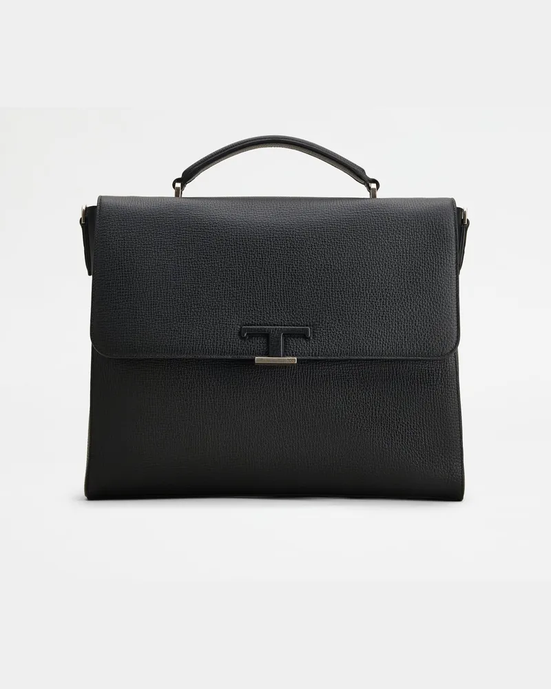 TOD'S Businesstasche Slim T Timeless Small aus Leder, SCHWARZ,  - Bags Schwarz