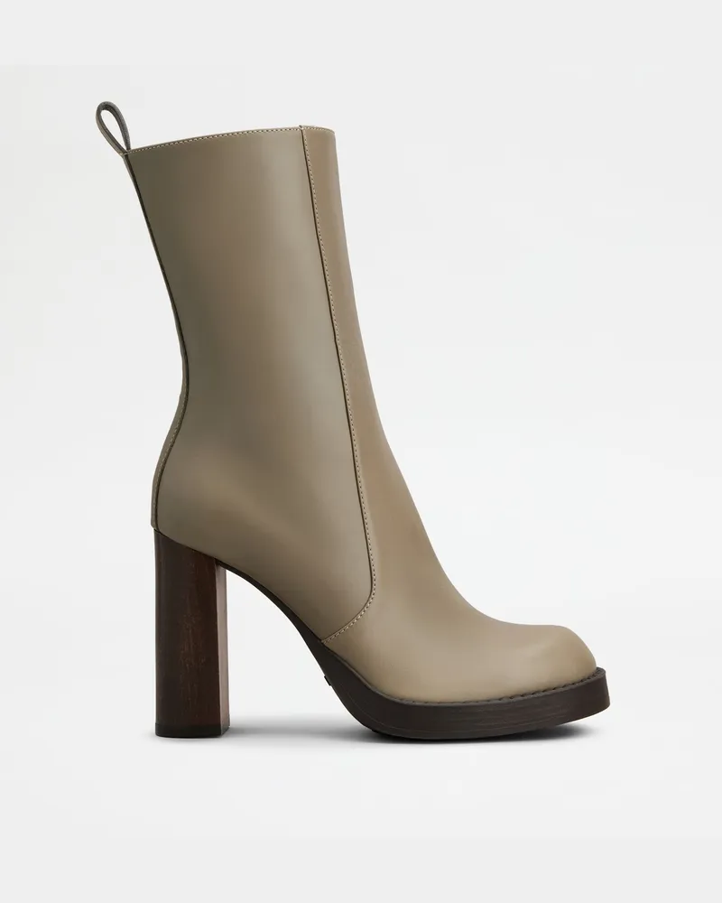 TOD'S Stiefeletten aus Leder, GRAU Shoes Grau