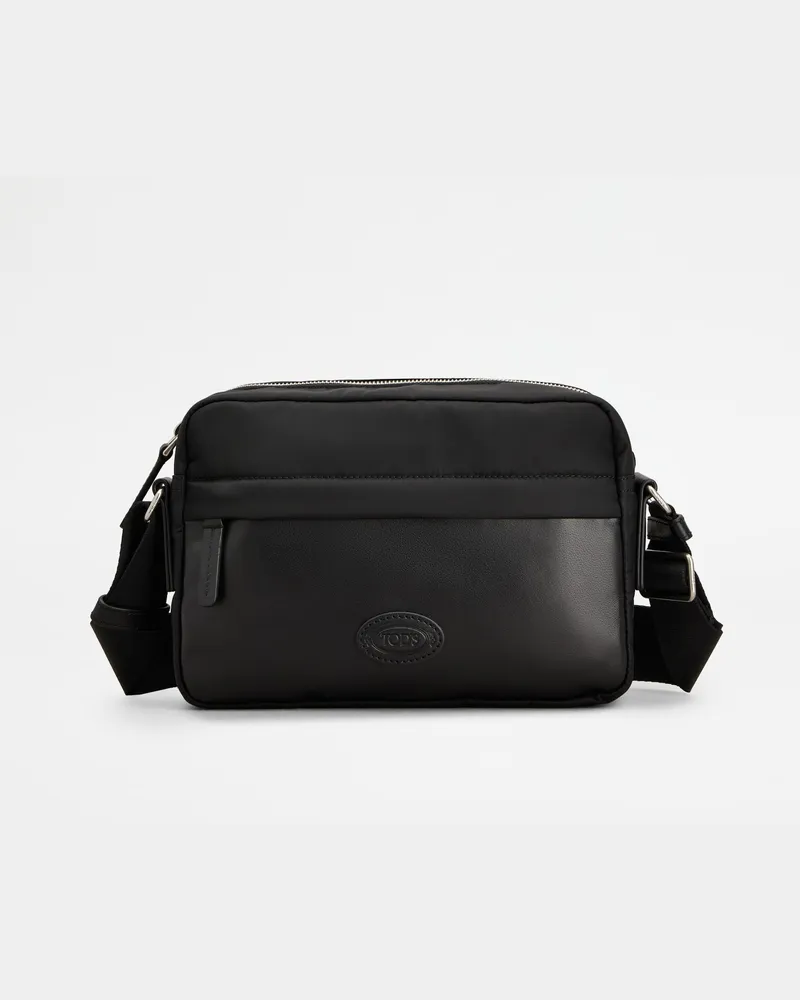 TOD'S Camera Bag aus Stoff und Leder Mini, SCHWARZ,  - Bags Schwarz