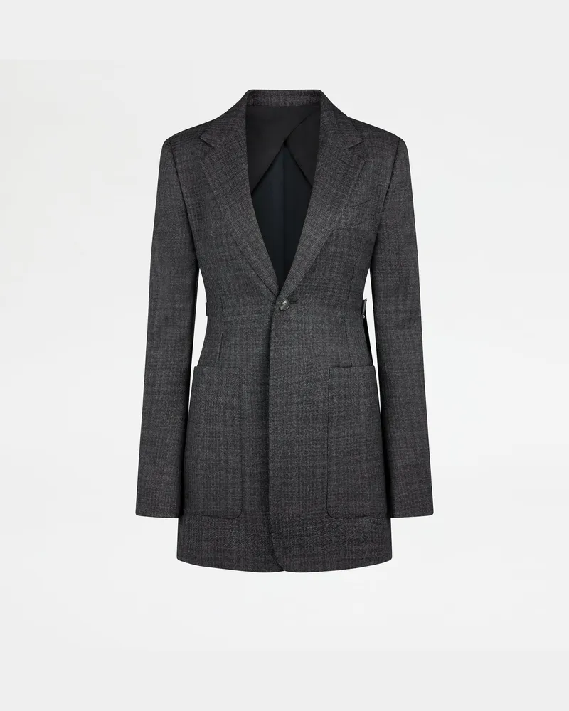 TOD'S Blazer aus karierter Wolle, WEISS,SCHWARZ,GRAU Jackets Weiss
