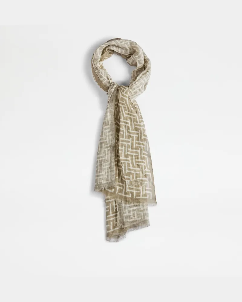 TOD'S Schal aus Leinen, BRAUN,  - Bags Braun