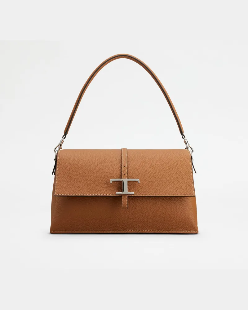 TOD'S Flap-Tasche T Timeless aus Leder Small, BRAUN,  - Bags Braun