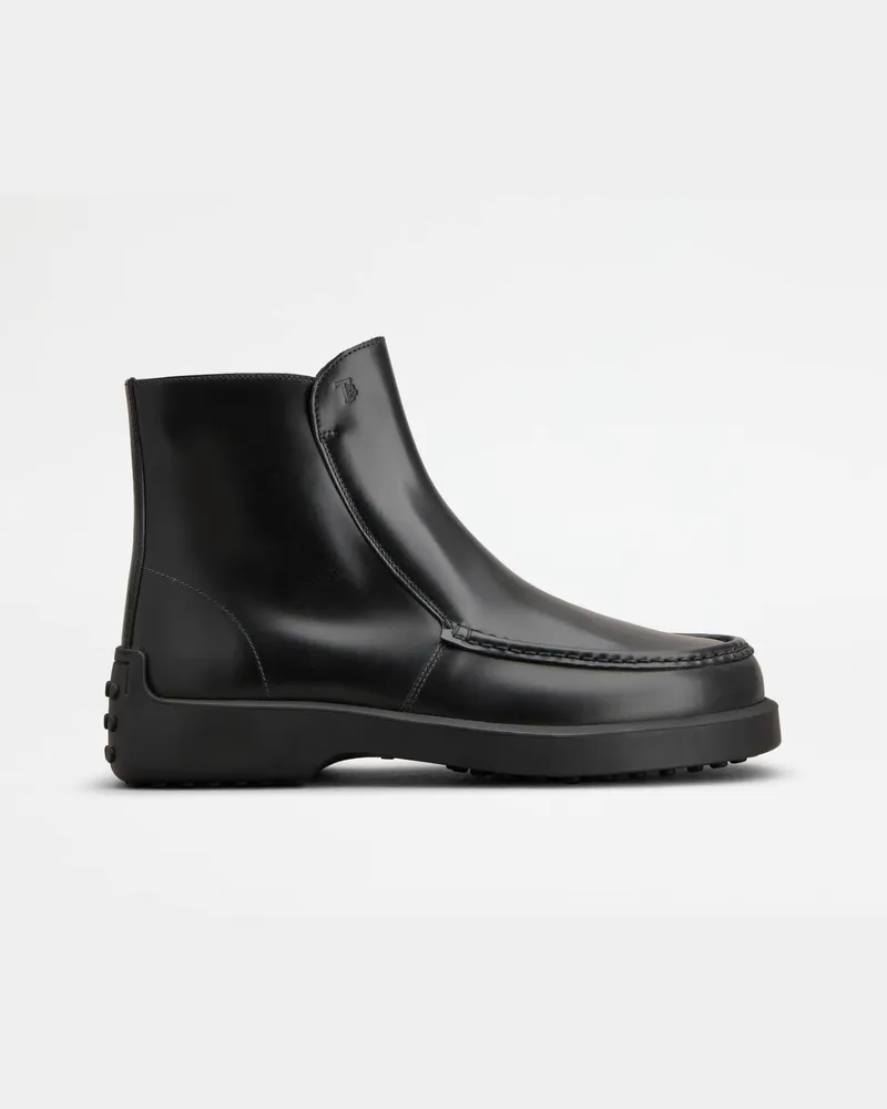 TOD'S Stiefeletten aus Leder, SCHWARZ Shoes Schwarz