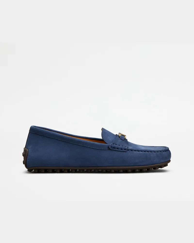 TOD'S Mokassins City Gommino aus Nubukleder, BLAU Shoes Blau
