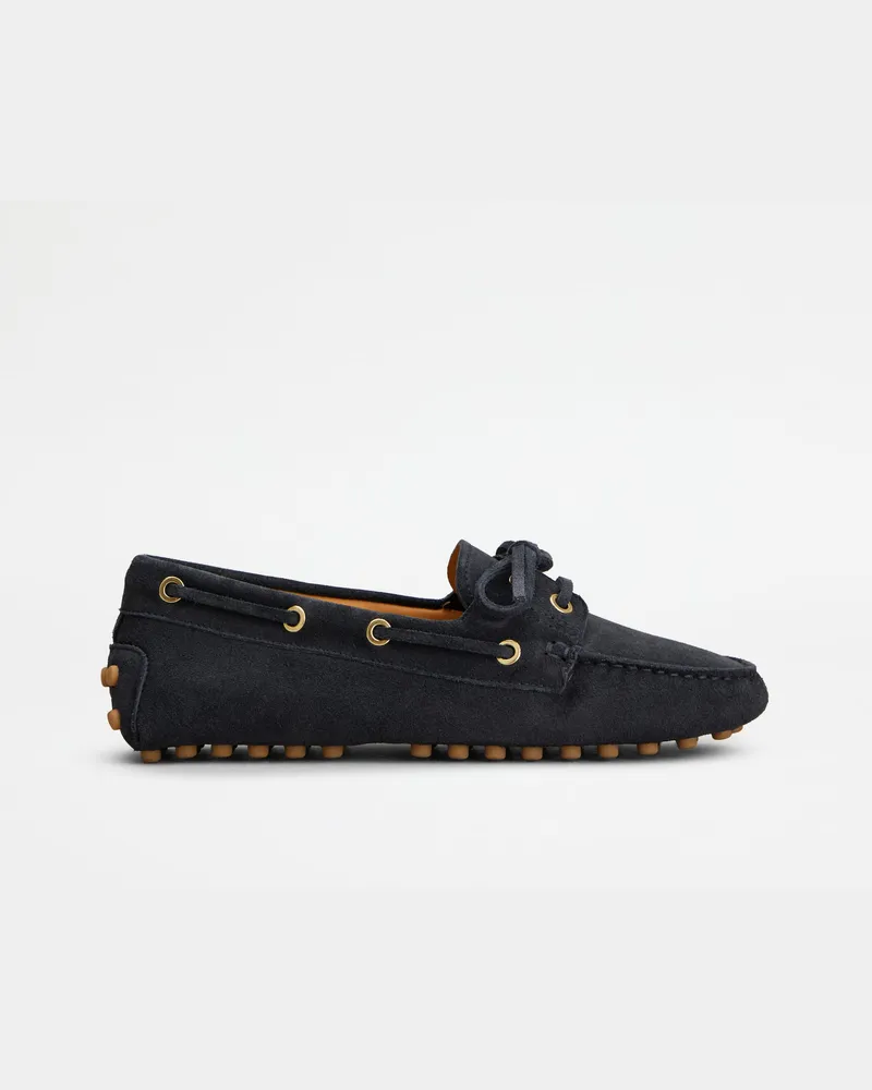 TOD'S Boat-Mokassins Gommino aus Veloursleder, BLAU Shoes Blau