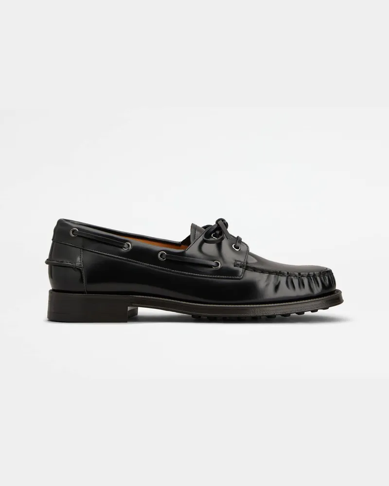 TOD'S Bootsschuhe aus Leder, SCHWARZ Shoes Schwarz