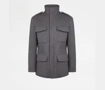 Field Jacket aus Woll-Drap, GRAU, XX - Coat / Trench