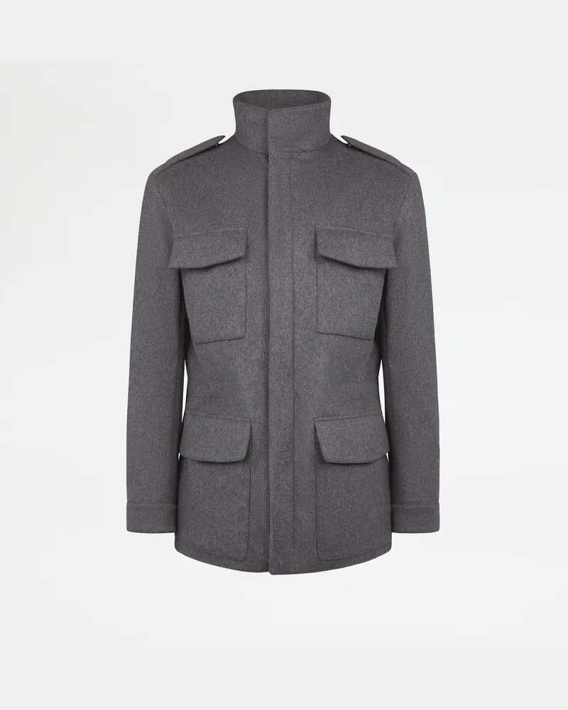TOD'S Field Jacket aus Woll-Drap, GRAU, XX - Coat / Trench Grau