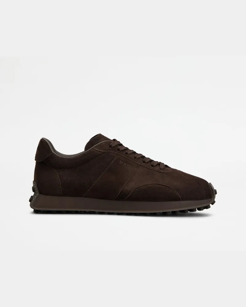 TOD'S Sneakers T Vintage aus Pashmy-Veloursleder, BRAUN Shoes Braun
