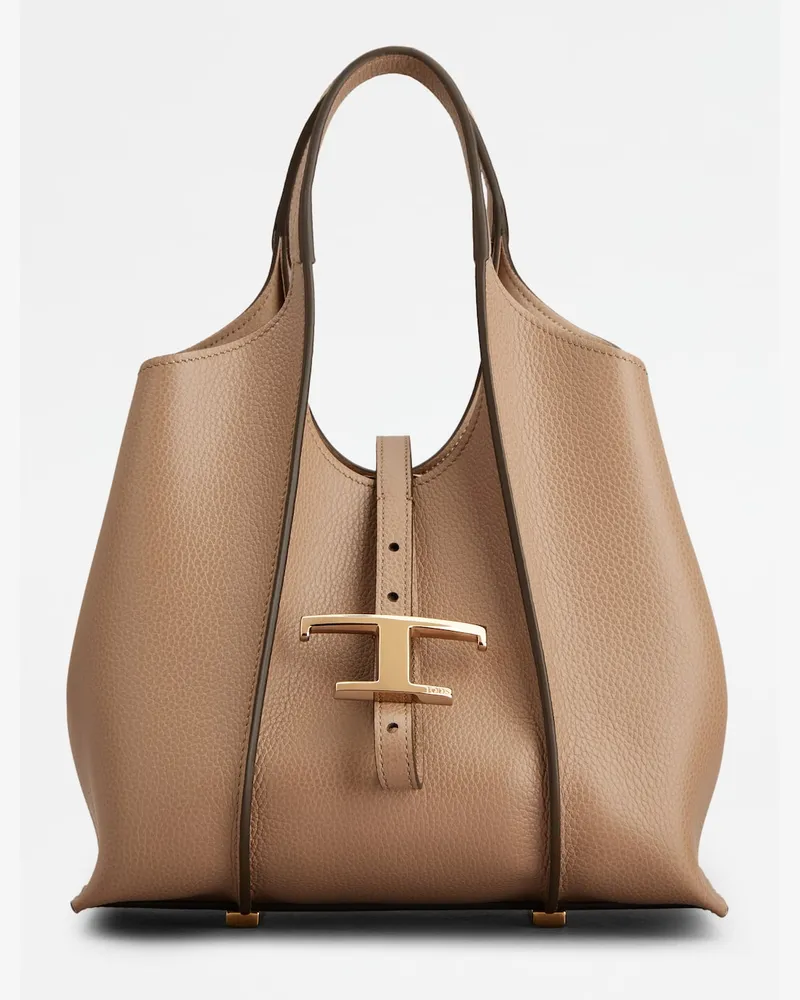 TOD'S Shopper T Timeless aus Leder Mini, BEIGE,  - Bags Beige
