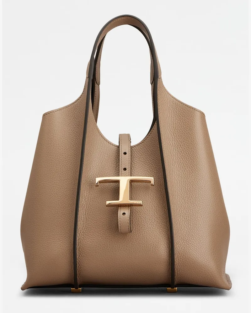 TOD'S Shopper T Timeless aus Leder Mini, BEIGE,  - Bags Beige