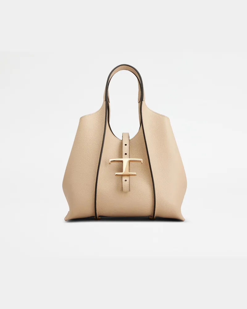 TOD'S Shopper T Timeless aus Leder Mini, BEIGE,  - Bags Beige