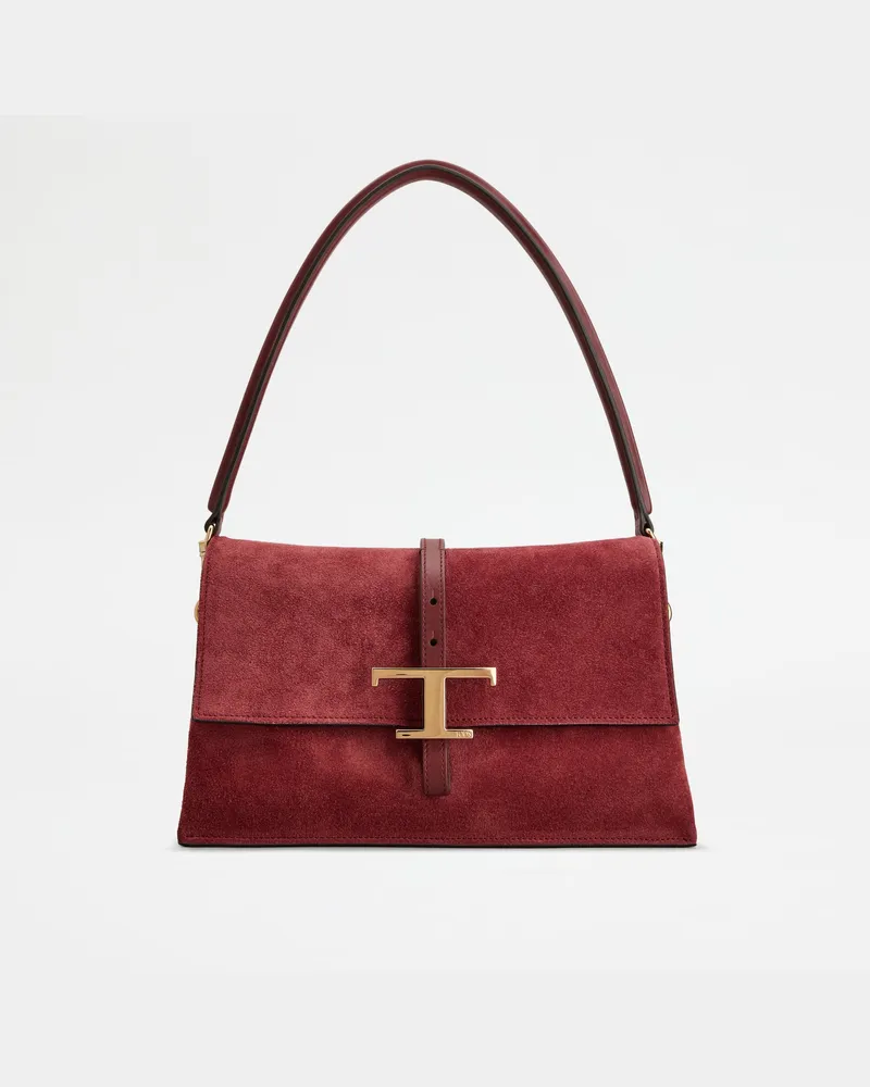 TOD'S Flap-Tasche T Timeless aus Veloursleder Mini, ROT,  - Bags Rot