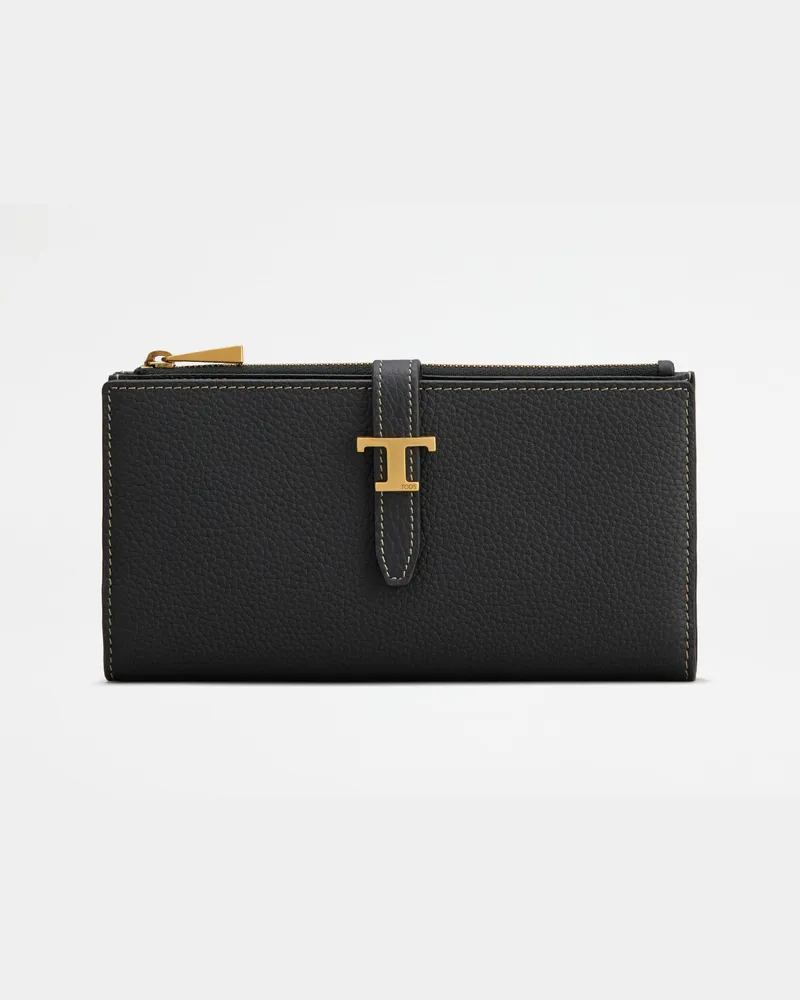 TOD'S Portemonnaie aus Leder, SCHWARZ,  - Wallets Schwarz