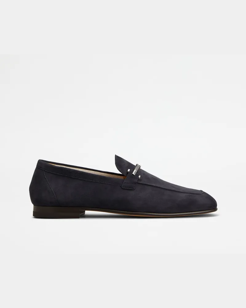 TOD'S Loafers aus Pashmy-Veloursleder, BLAU Shoes Blau