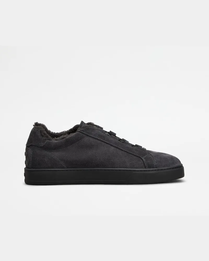 TOD'S Sneakers aus Veloursleder - Futter aus Lammfell, GRAU Shoes Grau