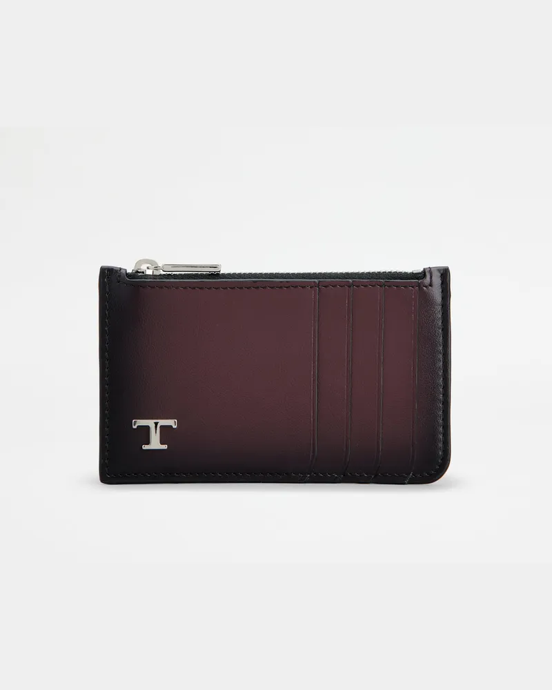 TOD'S Kreditkartenetui aus Leder, BORDEAUX,  - Wallets Bordeaux