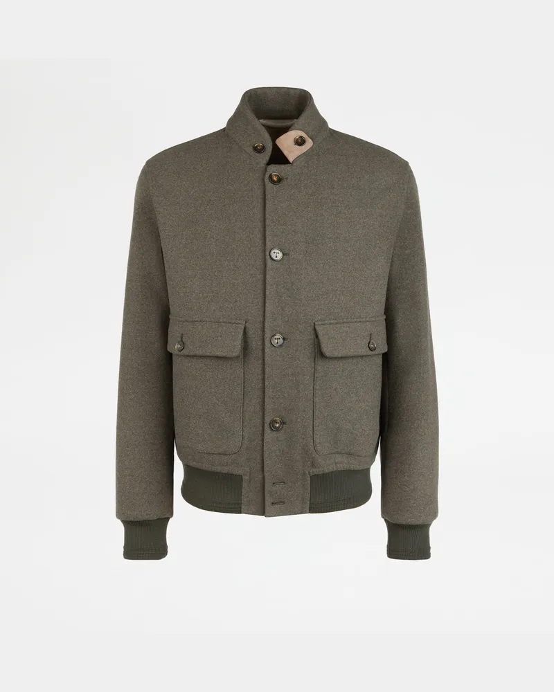 TOD'S Bomberjacke mit Mandarinkragen aus Double-Stoff, GRAU Coat / Trench Grau