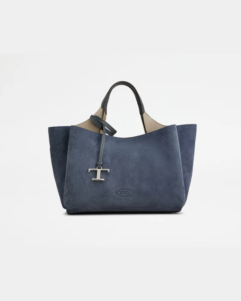 TOD'S Tasche aus Veloursleder Mini, GRAU,BLAU,  - Bags Grau