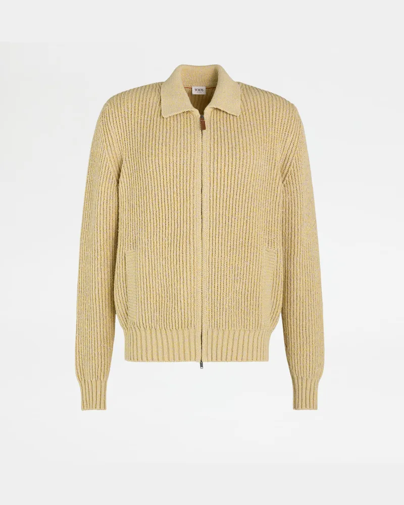 TOD'S Cardigan aus Mouliné-Baumwolle, BLAU,SCHWARZ,WEISS, XX - Knitwear Blau