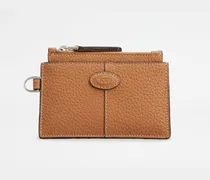 Kartenetui zum Umhängen aus Leder, BRAUN,  - Wallets