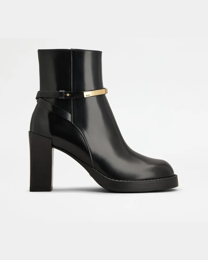 TOD'S Stiefeletten aus Leder, SCHWARZ Shoes Schwarz
