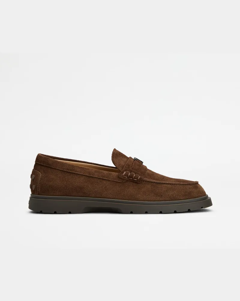 TOD'S Loafers aus Veloursleder, BRAUN Shoes Braun