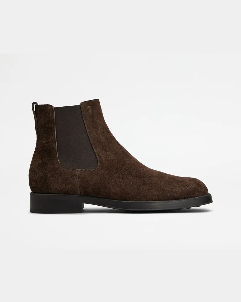 TOD'S Chelsea Boots aus Veloursleder, BRAUN Shoes Braun