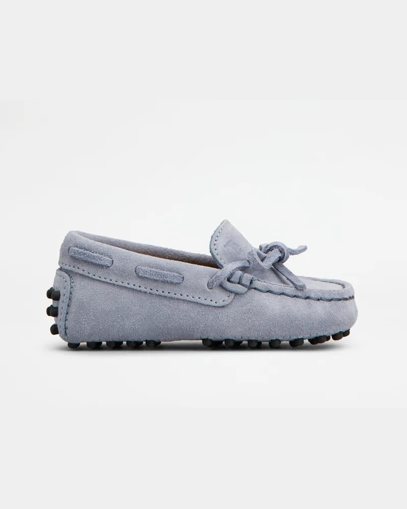 TOD'S Mokassins Gommino Junior aus Veloursleder, HELLBLAU Junior Shoes Hellblau