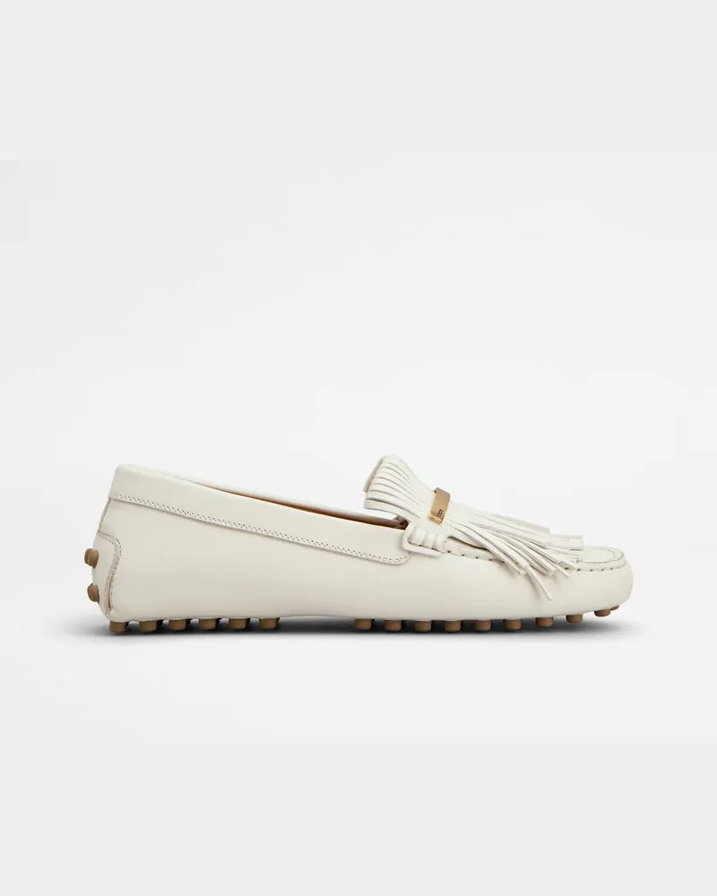 TOD'S Mokassins Gommino aus Leder, WEISS Shoes Weiss