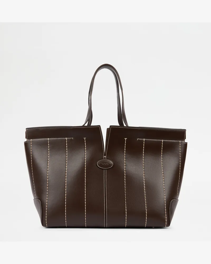 TOD'S Di Bag Folio aus Leder Medium-Small, BRAUN,  - Bags Braun