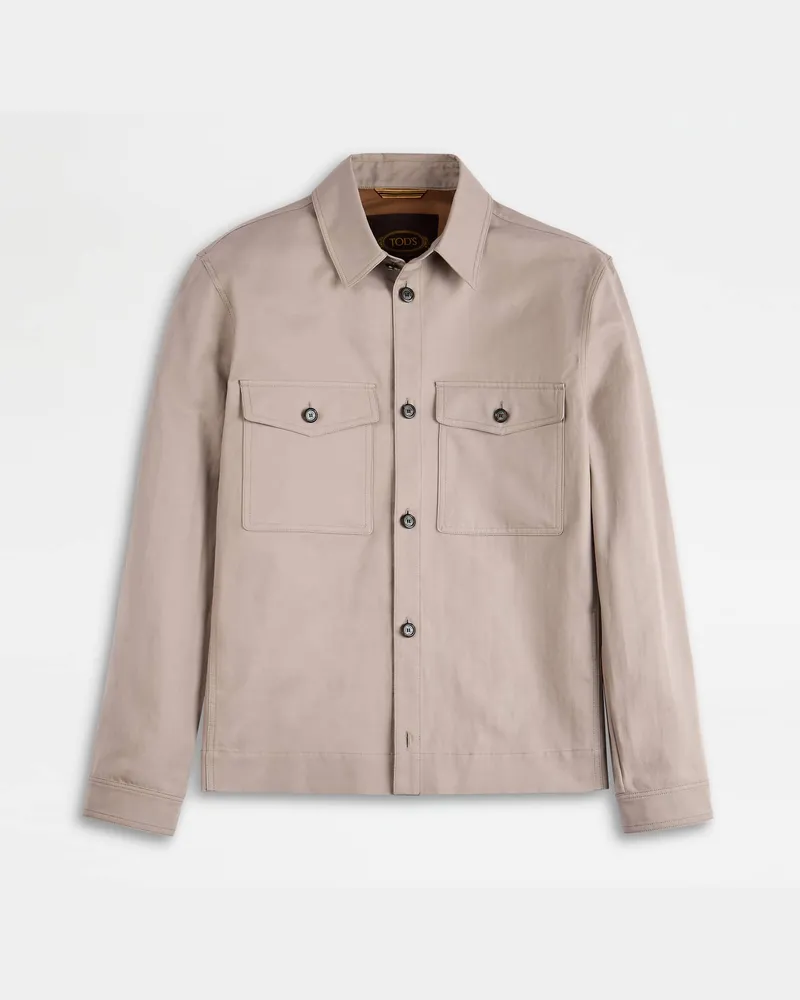TOD'S Shirt Jacket aus einer Leinenmischung, GRAU Coat / Trench Grau