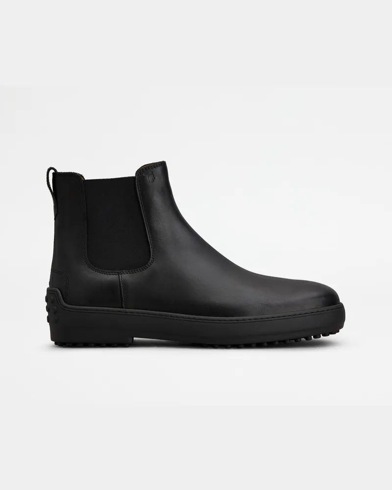 TOD'S Chelsea Boots Winter Gommino aus Leder, SCHWARZ Shoes Schwarz