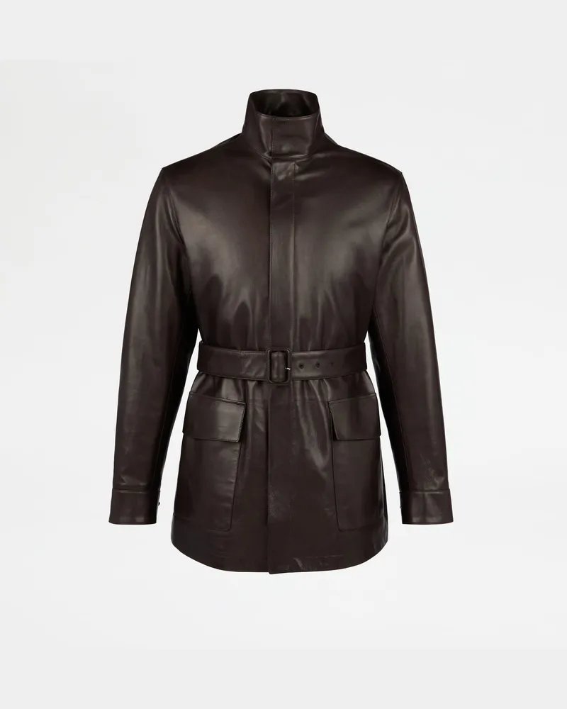 TOD'S Jacke aus Nappaleder, BRAUN, XX - Coat / Trench Braun