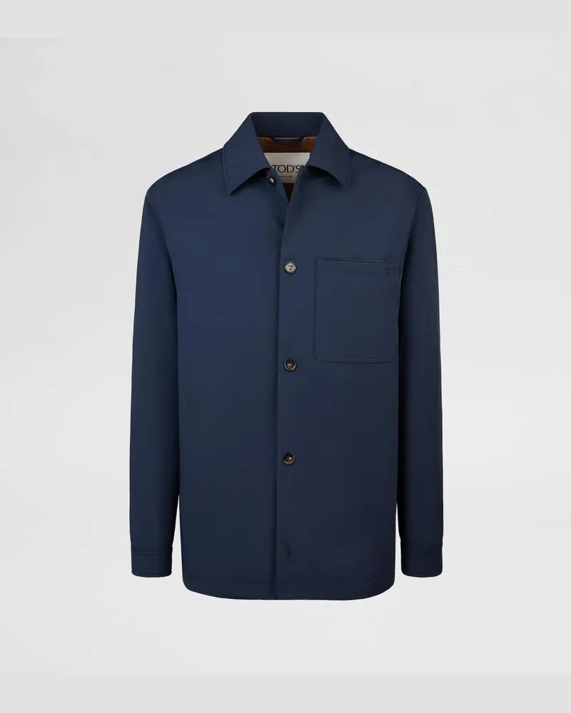 TOD'S Shirt Jacket aus technischem Gewebe, BLAU, XX - Coat / Trench Blau