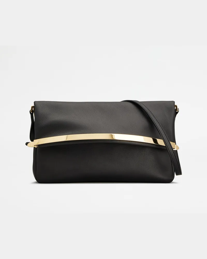 TOD'S Magenta Bag Flap aus Leder Small, SCHWARZ,  - Bags Schwarz