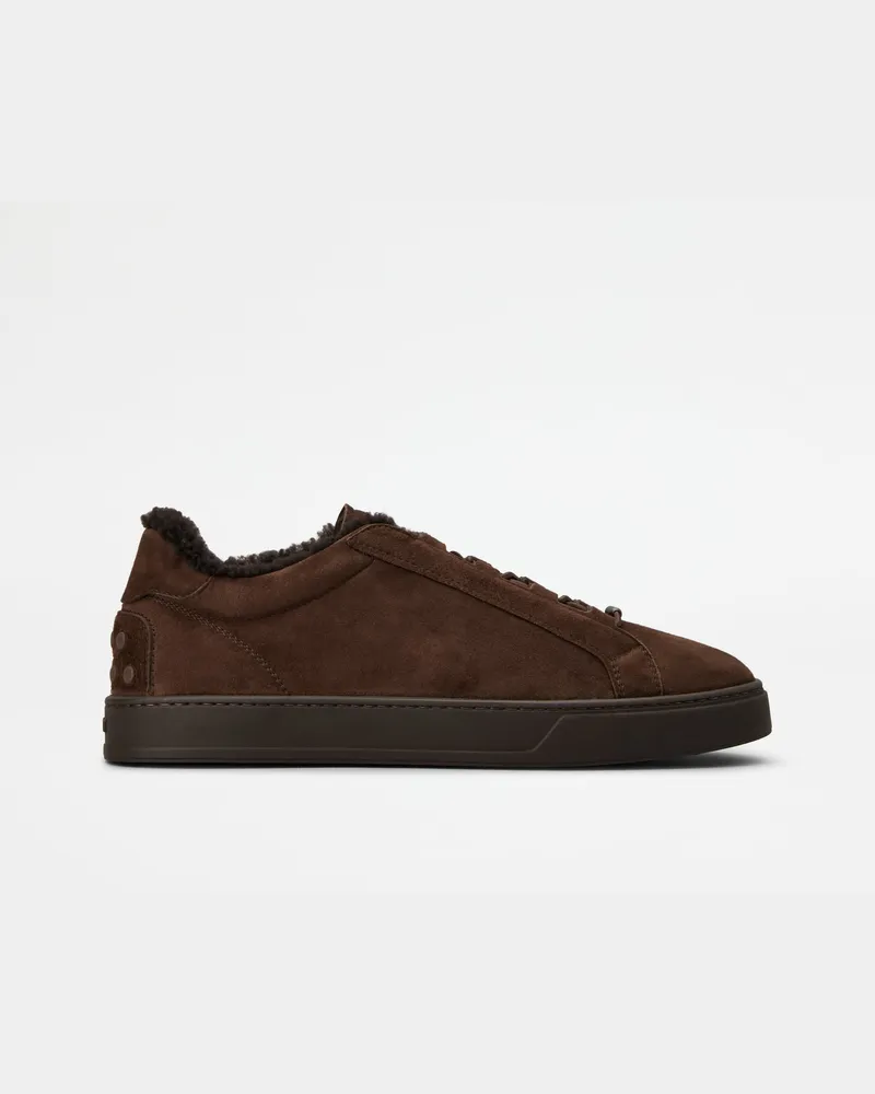 TOD'S Sneakers aus Pashmy-Veloursleder, BRAUN Shoes Braun