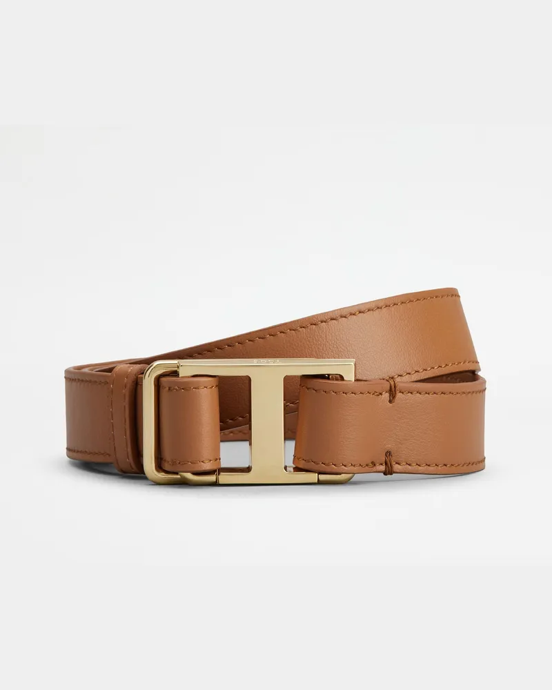 TOD'S Gürtel T Timeless aus Leder, BRAUN, 85 - Belts Braun