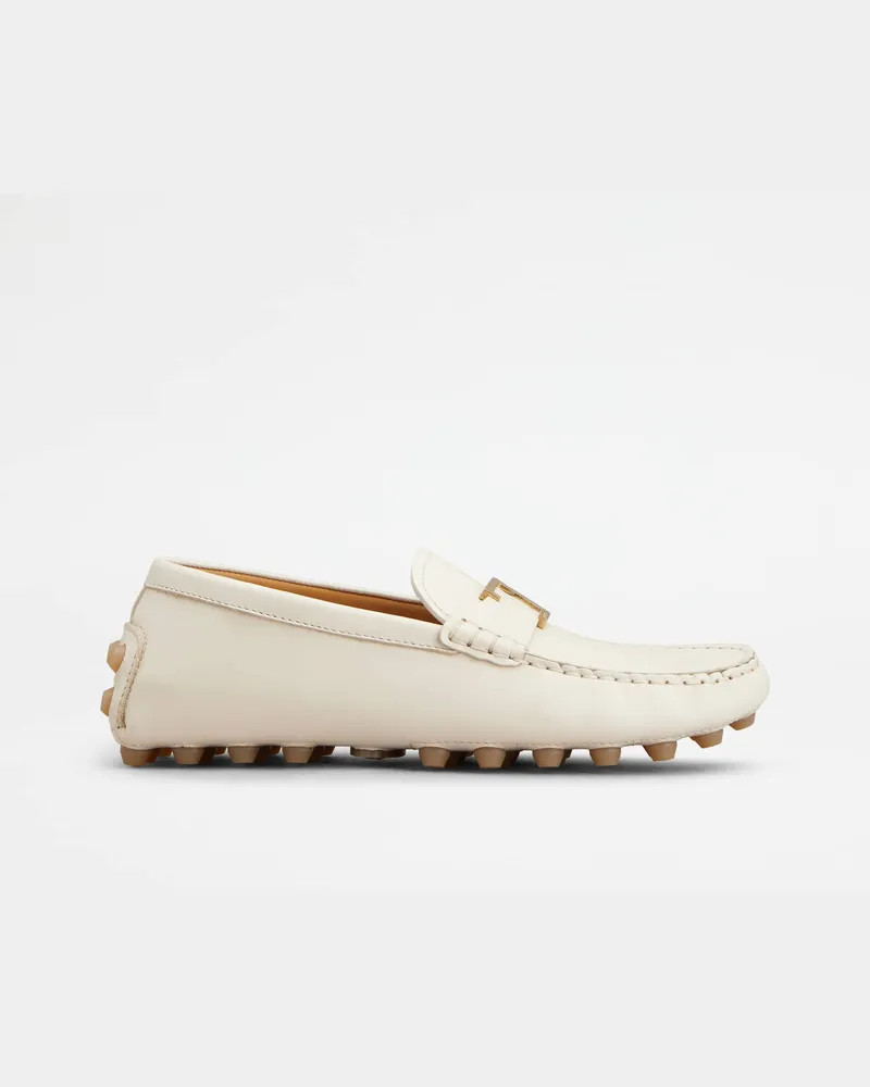 TOD'S Mokassins Gommino Bubble T Timeless aus Leder, CREME Shoes Creme