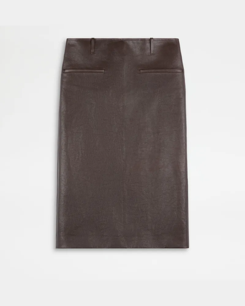 TOD'S Rock aus Leder, BRAUN Skirts Braun