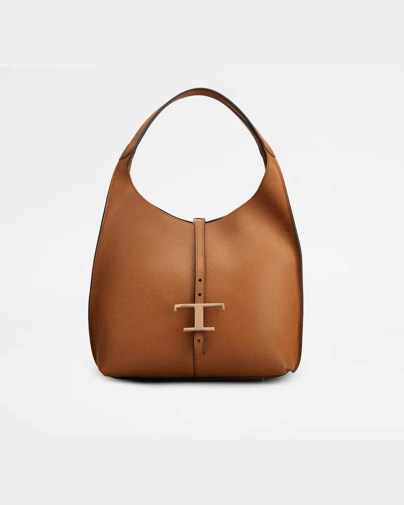 TOD'S Schultertasche T Timeless aus Leder Small, BRAUN,  - Bags Braun