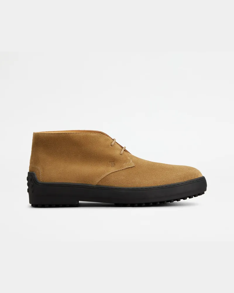 TOD'S Desert Boots Winter Gommino aus Veloursleder, BRAUN Shoes Braun
