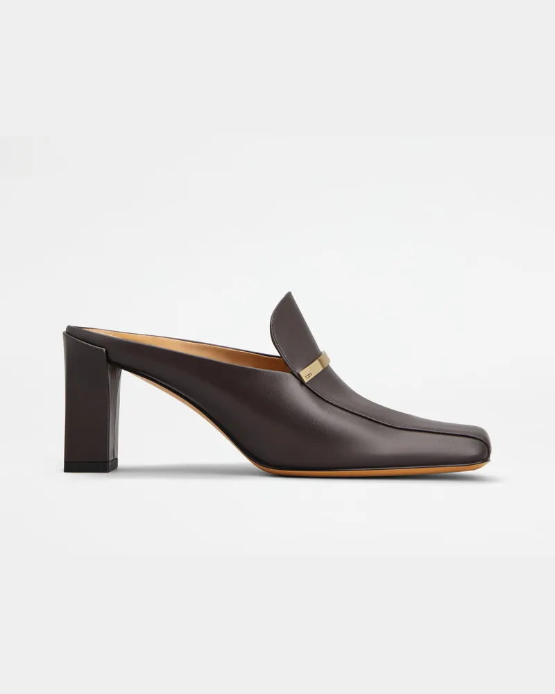 TOD'S Mules aus Leder, BRAUN Shoes Braun